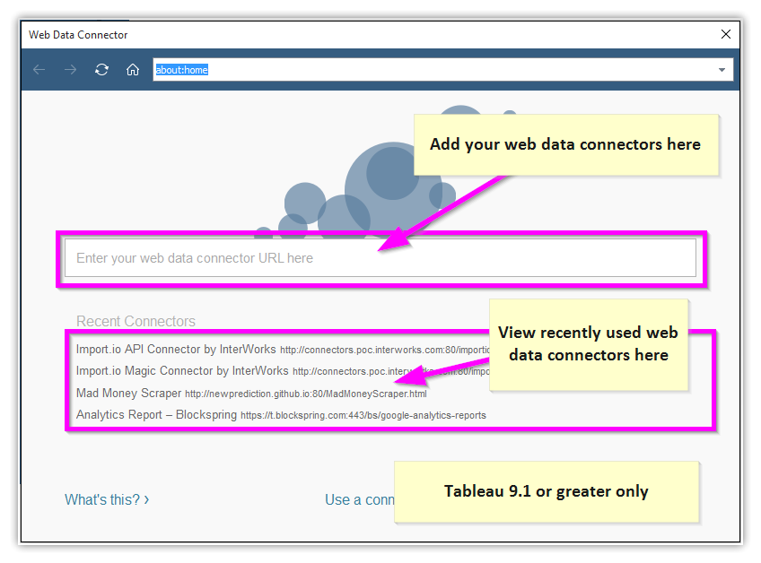 Addiction answer jeans Tableau Web Data Connectors: Getting Started